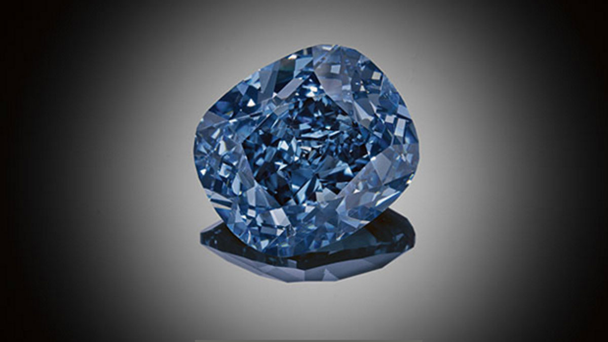 Blue Moon of Josephine Diamond – Rare 12.03-Carat Blue Diamond, Sold for $48.4 Million, One of the 10 Most Expensive Diamonds in the World.