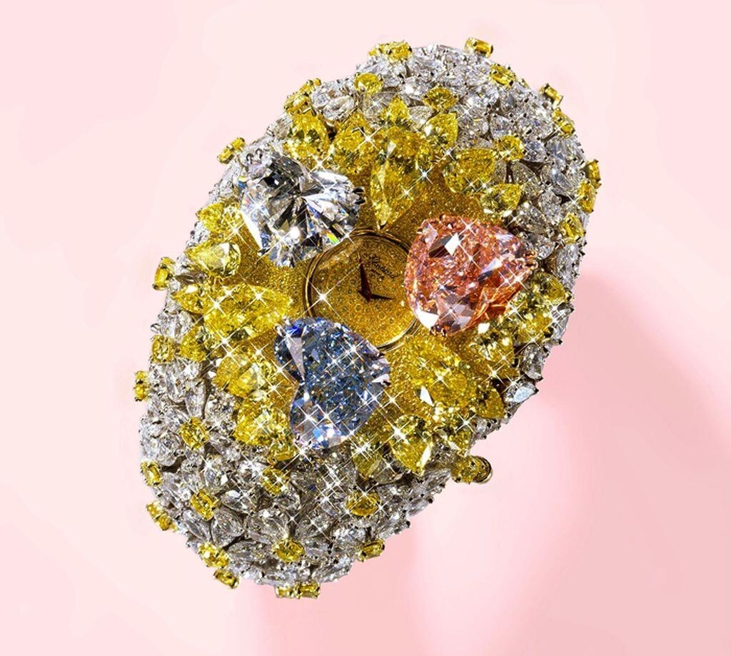 10 Most Expensive Watches in the World, a $25M luxury watch featuring 874 diamonds, including three rare heart-shaped stones