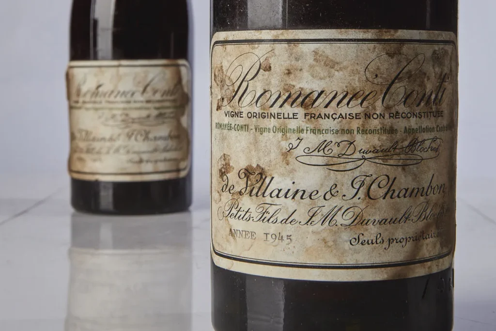 Domaine de la Romanée-Conti 1945 – One of the 10 Most Expensive Wines in the World, iconic Burgundy with legendary rarity.