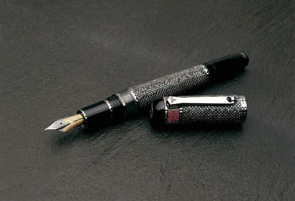 Fulgor Nocturnus by Tibaldi – $8M luxury pen with black diamonds, part of the 10 Most Expensive Pens in the world collection.