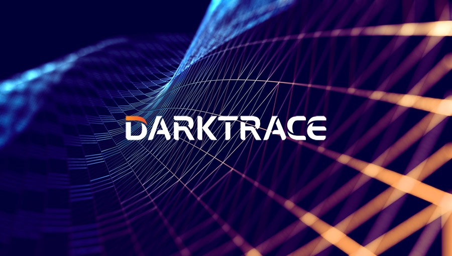 Darktrace AI system branding highlighting one of the 10 Best Cybersecurity Companies in the World with machine-learning-based defense.