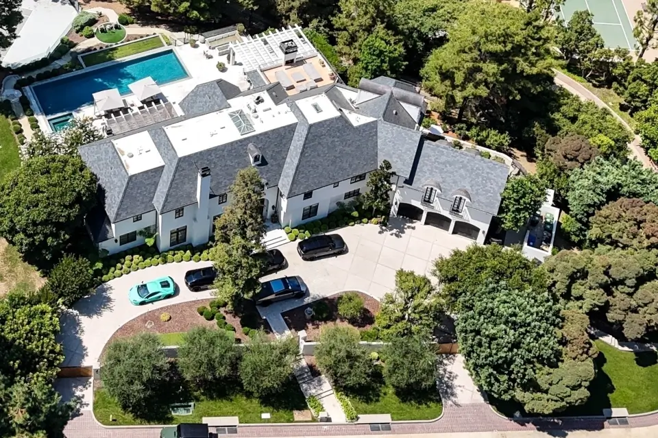 Justin Bieber’s Beverly Park mansion from the 10 Most Famous Celebrity Homes, filled with neon art and party zones.
