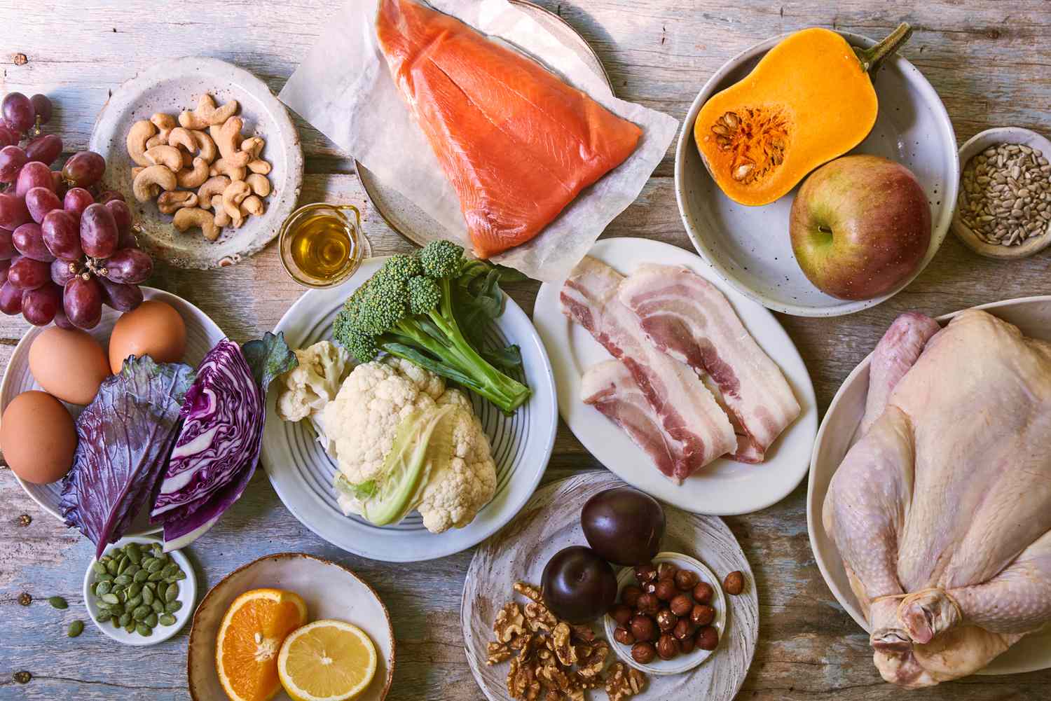 10 Top Diet Plans in the World – Paleo Diet showing lean meats, nuts, seeds, and fresh produce inspired by ancestral eating.