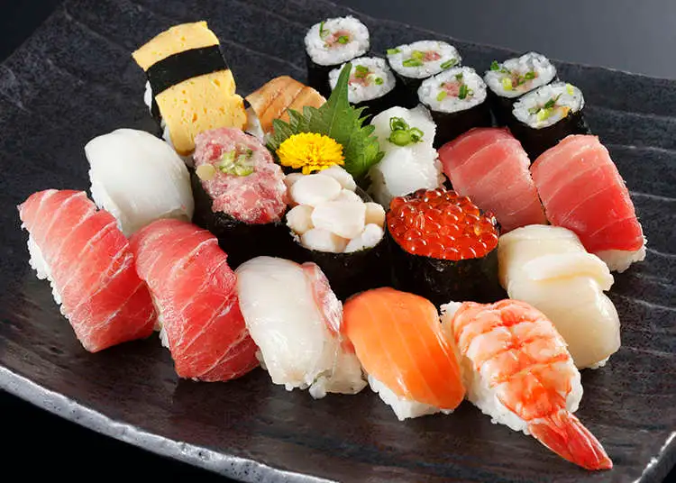 Traditional Japanese sushi, a top dish in the 10 Best Food Dishes in the World, known for fresh fish and rice.