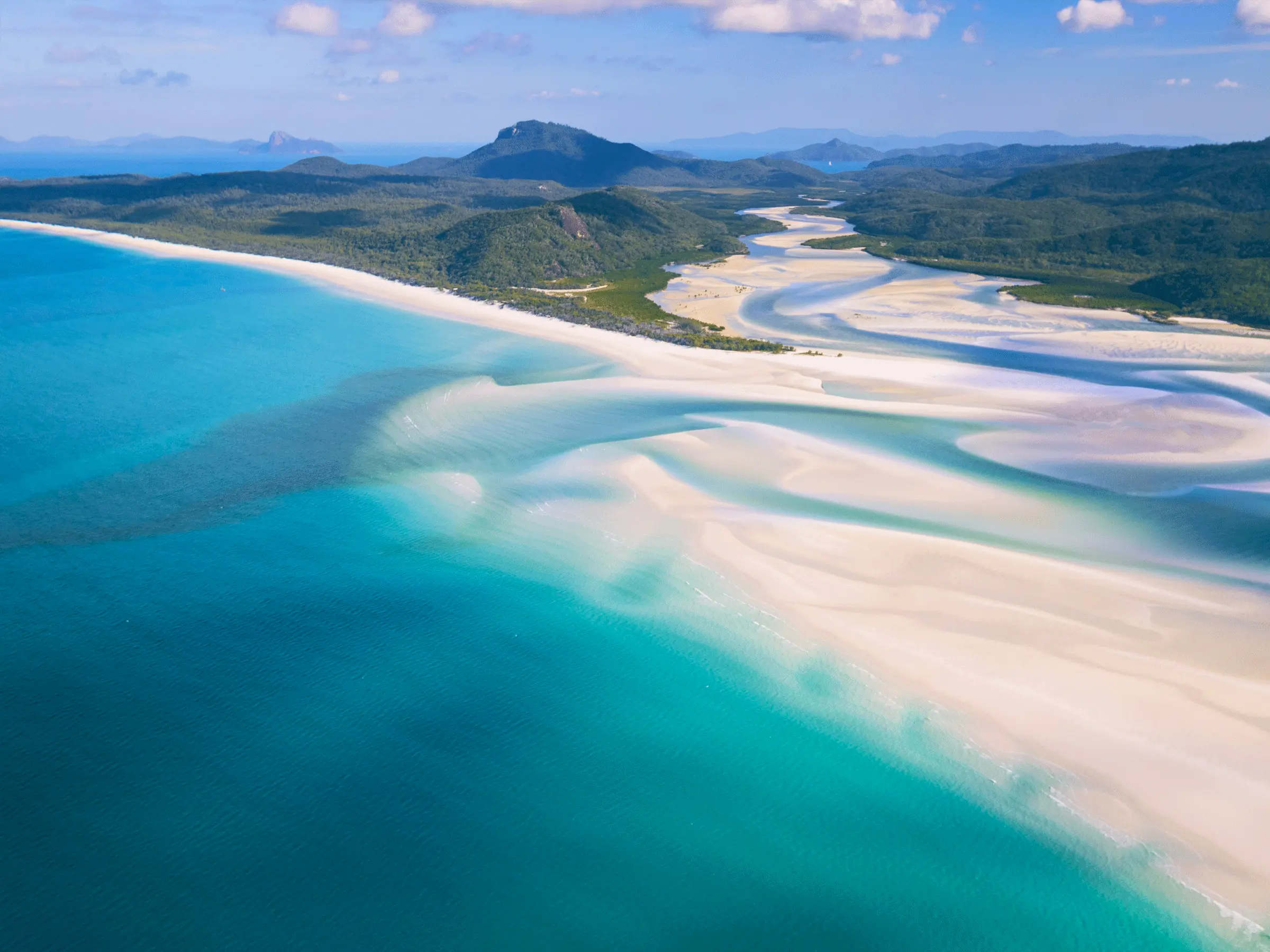 10 Best Beaches in the World – Whitehaven Beach with pure silica sand and crystal-clear Whitsunday waters.