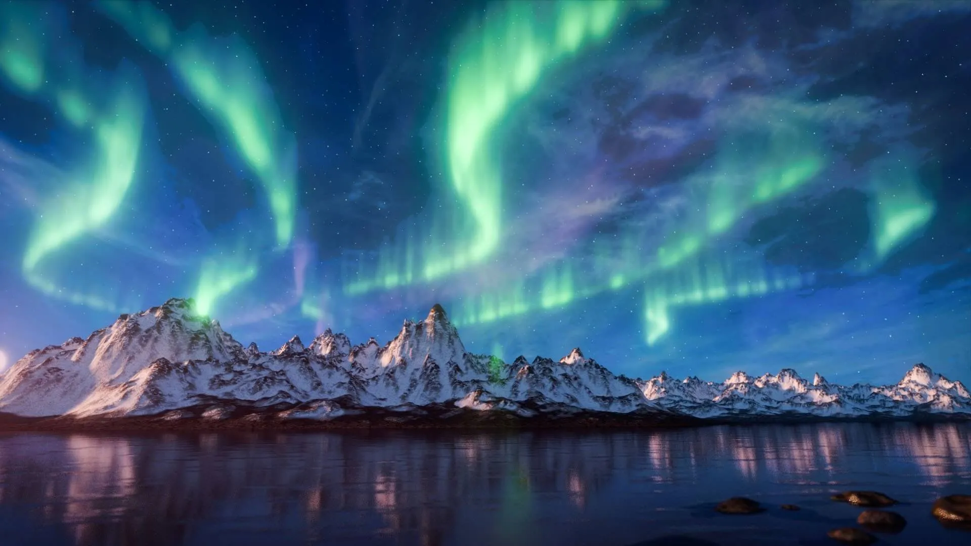 Northern Lights over snowy landscapes in Iceland – 10 Best Travel Experiences in the World for natural wonders.