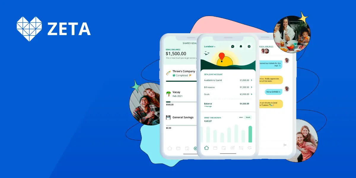 Zeta app showcasing shared budgeting features for couples from 10 Top Personal Finance Platforms.