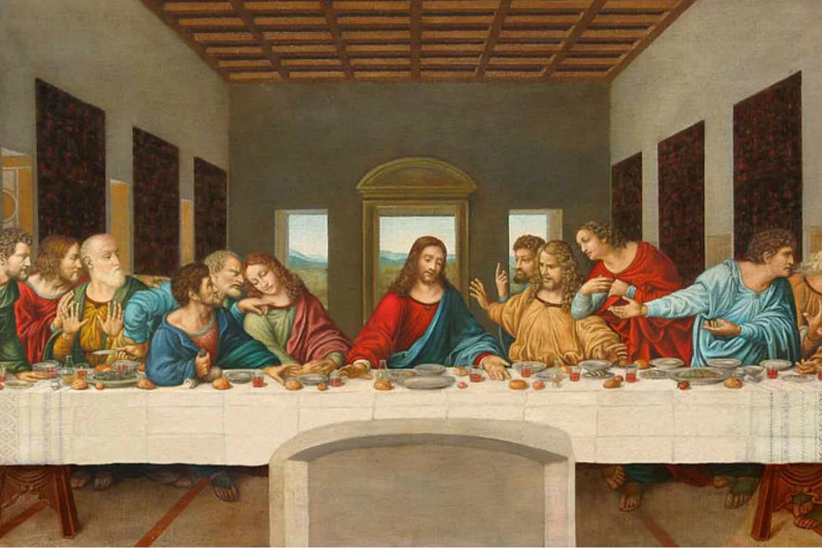 Famous painting collage featuring 10 most iconic artworks in the world including Mona Lisa, Starry Night, and The Scream.