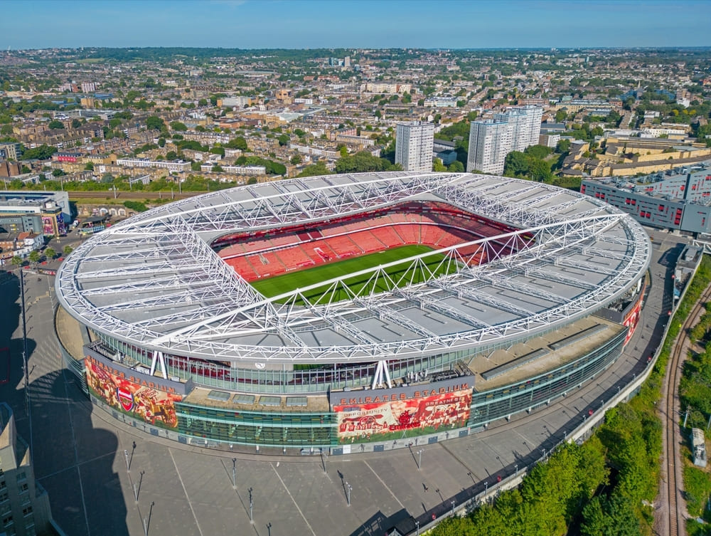 Arsenal FC stadium image featured in the 10 Most Famous Football Clubs in the World, loved for tradition and passionate fanbase.