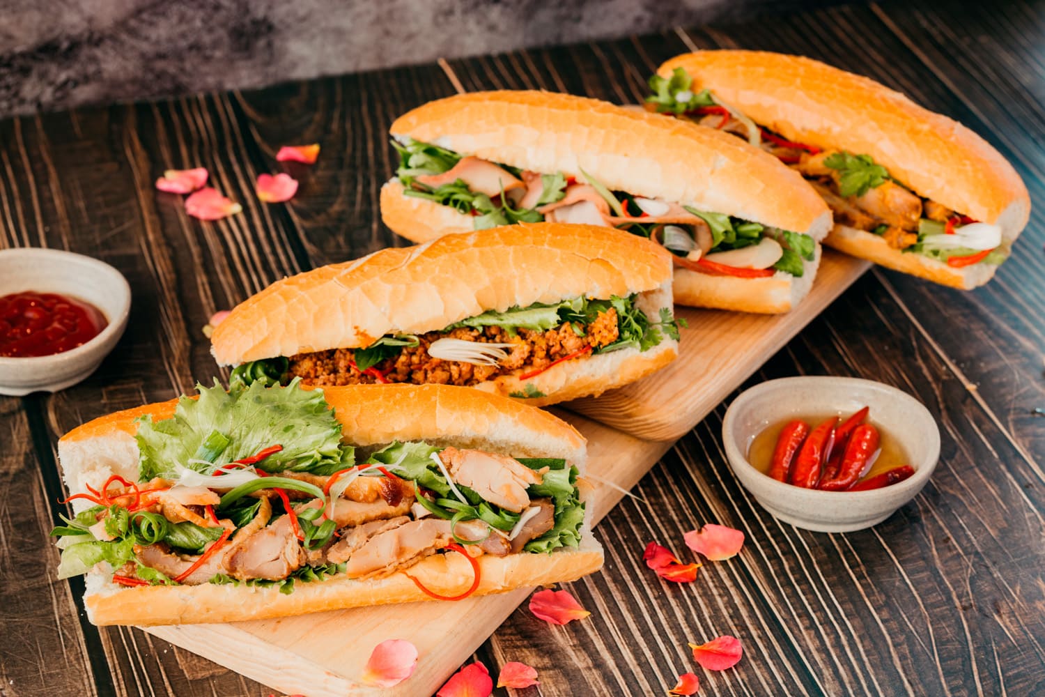 Freshly prepared Vietnamese Banh Mi sandwich with pork and pickled veggies — 10 Most Famous Street Foods in the World.