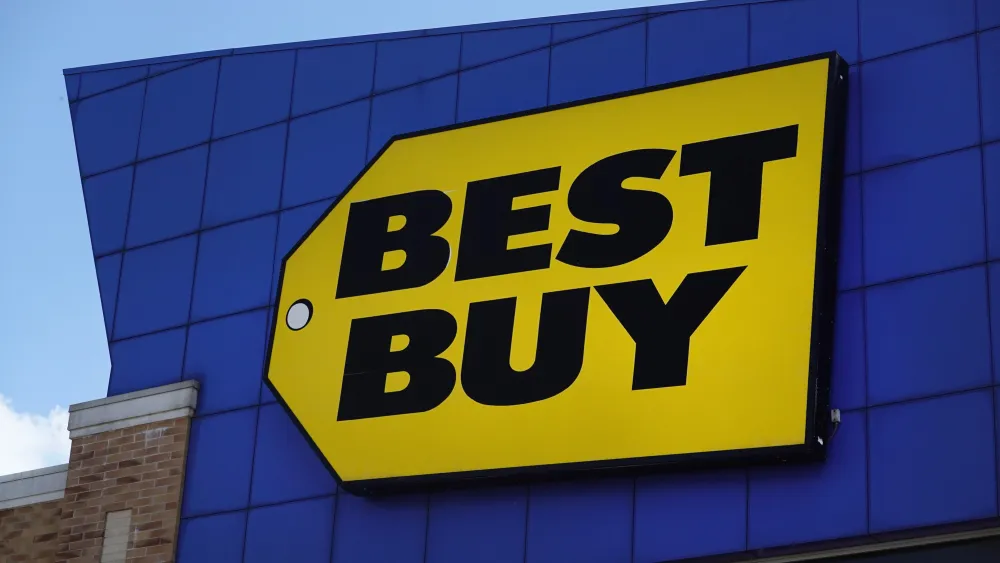Best Buy’s signage, a top contender in the 10 Most Popular Online Shopping Sites.