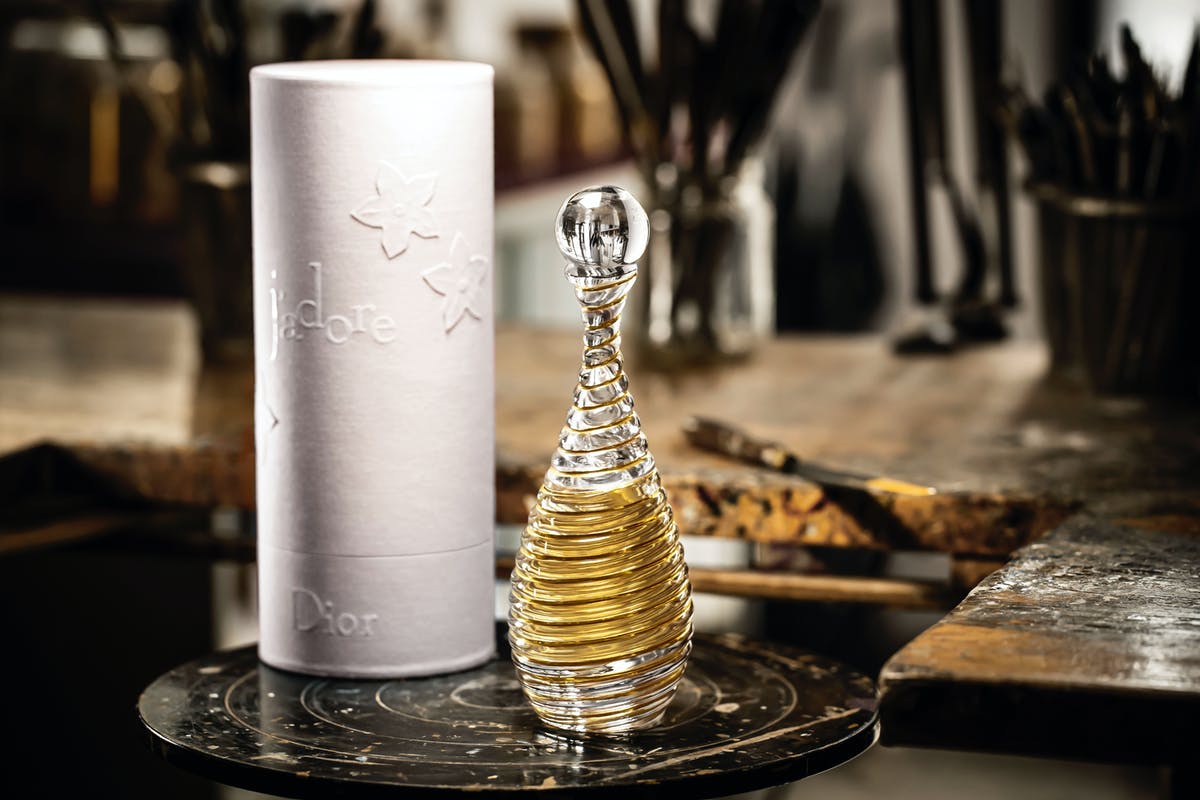 Elegant bottle of Dior J'adore, known for femininity and part of the 10 Most Famous Luxury Perfumes in the World.