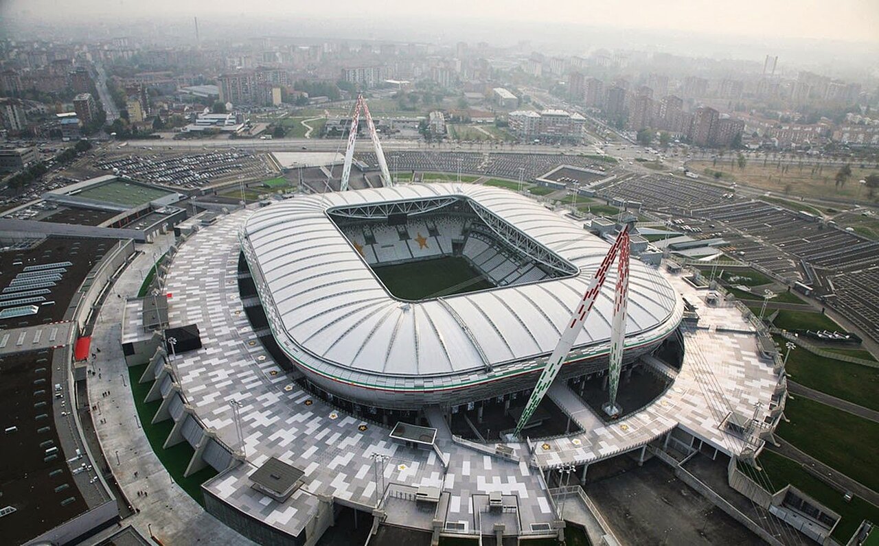 Juventus FC stadium, representing Italy in the 10 Most Famous Football Clubs in the World, known for Serie A dominance and star players.