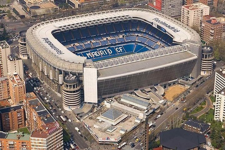 Real Madrid CF stadium, ranked #1 among the 10 Most Famous Football Clubs in the World, known for record Champions League wins.