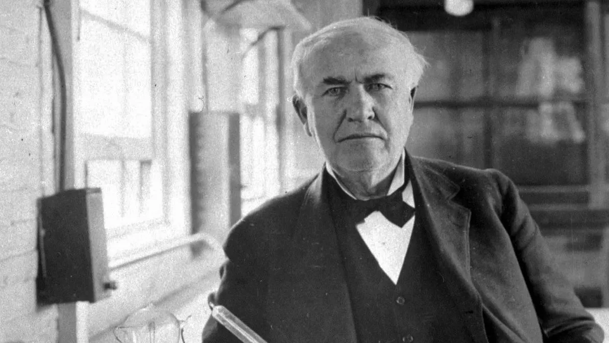 Portrait of Thomas Edison – inventor and innovator recognized in the 10 Most Famous Scientists in the World.
