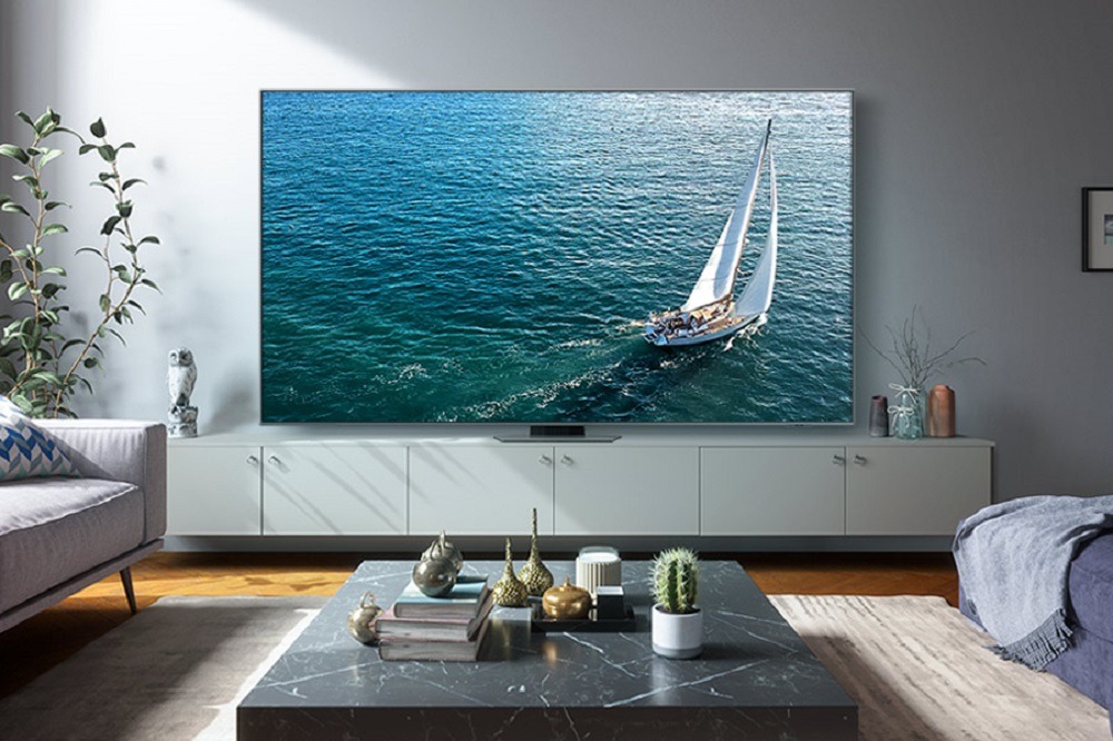 Modern living room setup with smart TV displaying one of the 10 Most Popular Hobbies in the World – watching shows and streaming.