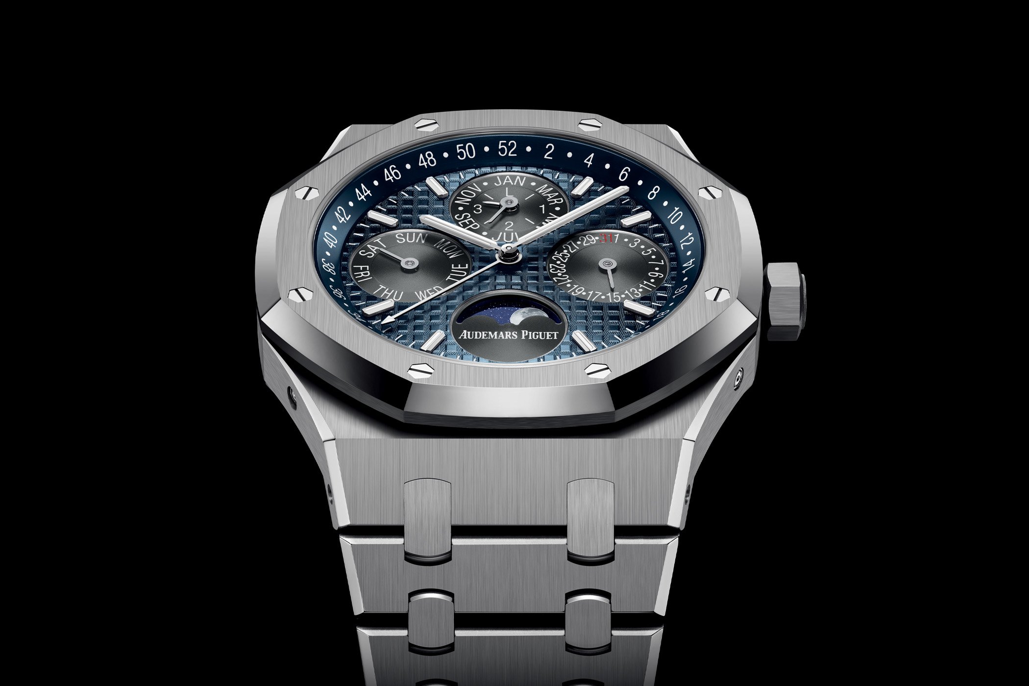 Ultimate Luxury Watch Buying Guide comparing Audemars Piguet Royal Oak with bold titanium design and automatic movement.