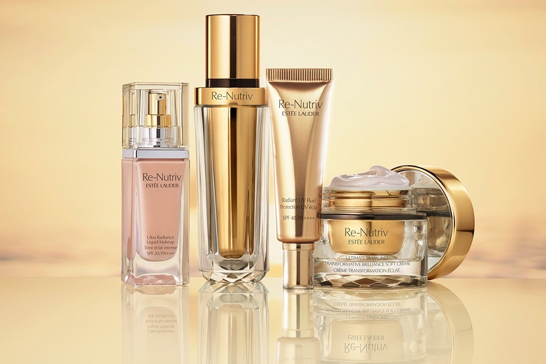 Complete Luxury Cosmetics Buying Guide – Estée Lauder Re-Nutriv anti-aging skincare line with diamond-infused luxury formulations.