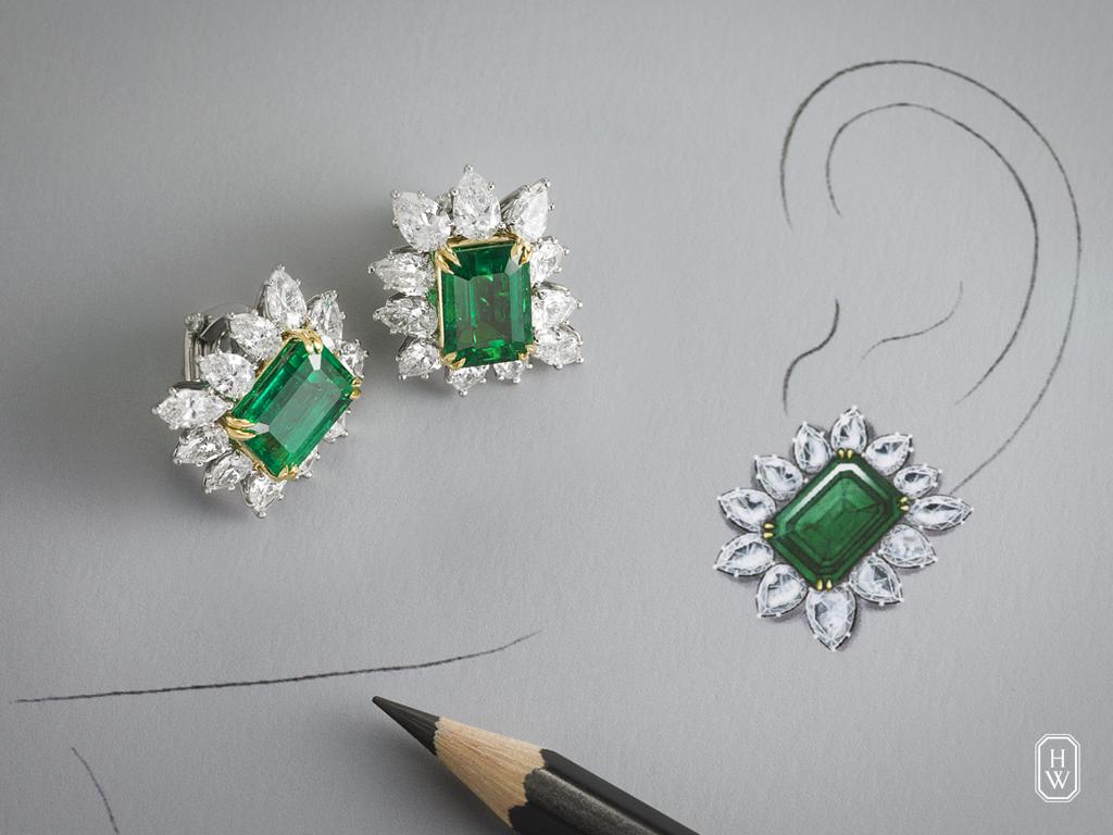 Harry Winston diamond earrings showcased in the Ultimate Luxury Jewelry Buying Guide known for brilliance and red carpet appeal.