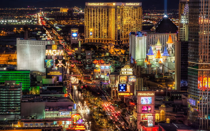 The Las Vegas Strip at night with casinos and lights – part of the 10 Most Popular US Cities to visit.