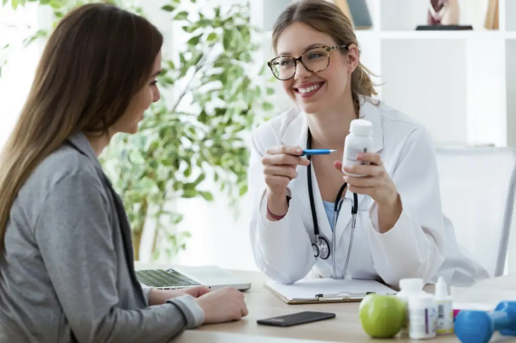 Psychiatric medication bottle with doctor - 10 Most Popular Mental Health Practices for mood stabilization