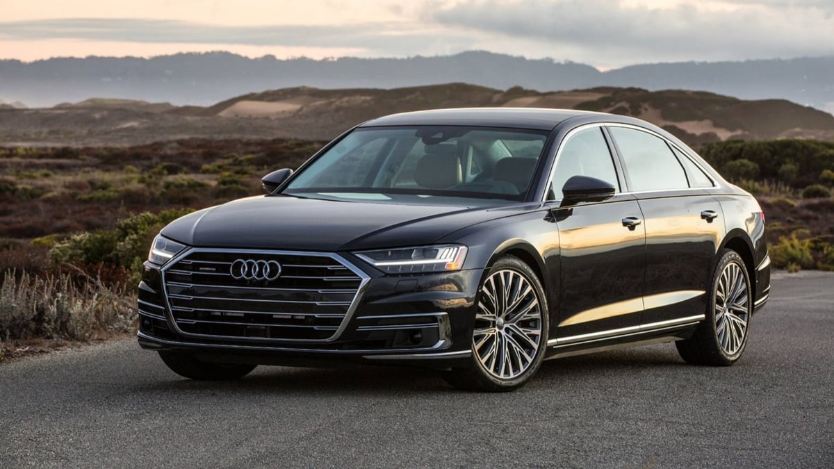 10 Best Luxury Cars in the World – Audi A8 with Quattro all-wheel drive, virtual cockpit display, and luxurious rear-seat comfort options.
