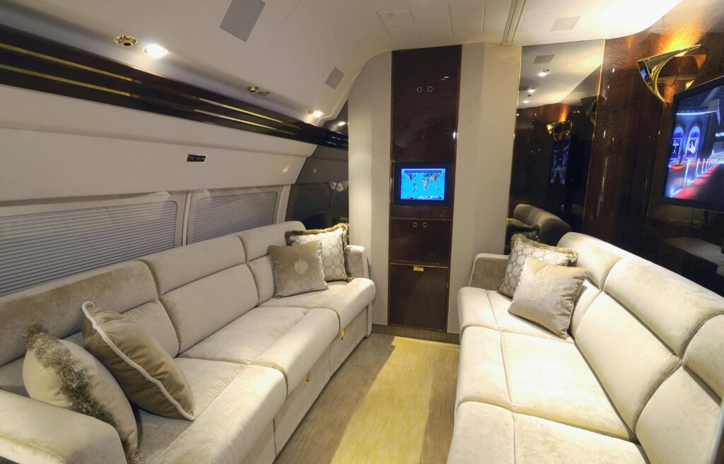 10 Most Expensive Private Jets in the World – Boeing 757 ($100M) with a gold-plated interior, private suite, and personalized luxury features