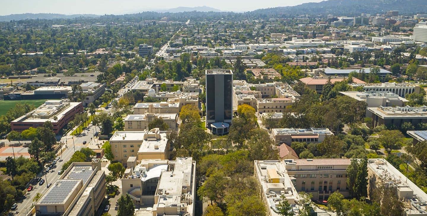Caltech aerial view – 10 Best Universities in the World for physics, technology, and space science.