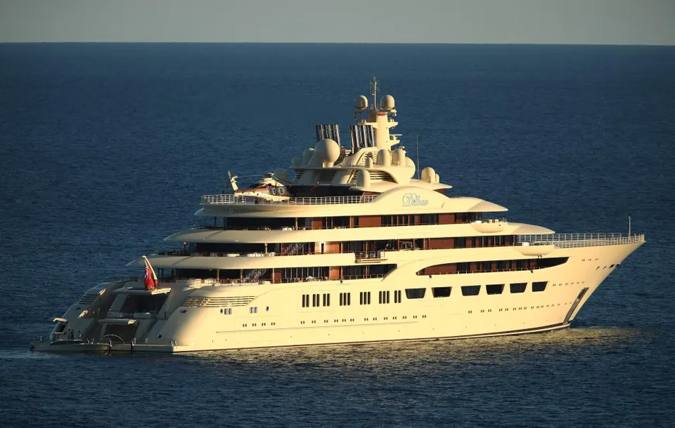 10 Best Superyachts in the World – Dilbar – The largest yacht by volume, featuring a massive swimming pool, lavish suites, and space for 100+ crew