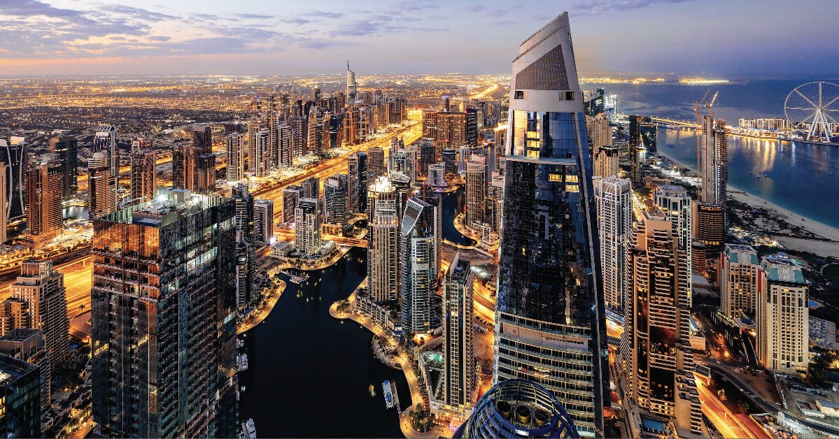 10 Top Cities in the World - Dubai's futuristic skyline with Modern buildings and luxury lifestyle on display.