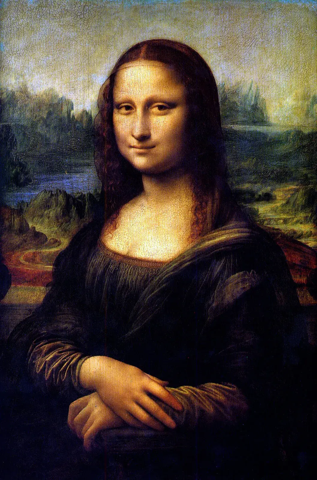Mona Lisa by Leonardo da Vinci, one of the 10 Most Famous Paintings in the World, displayed at the Louvre in Paris.