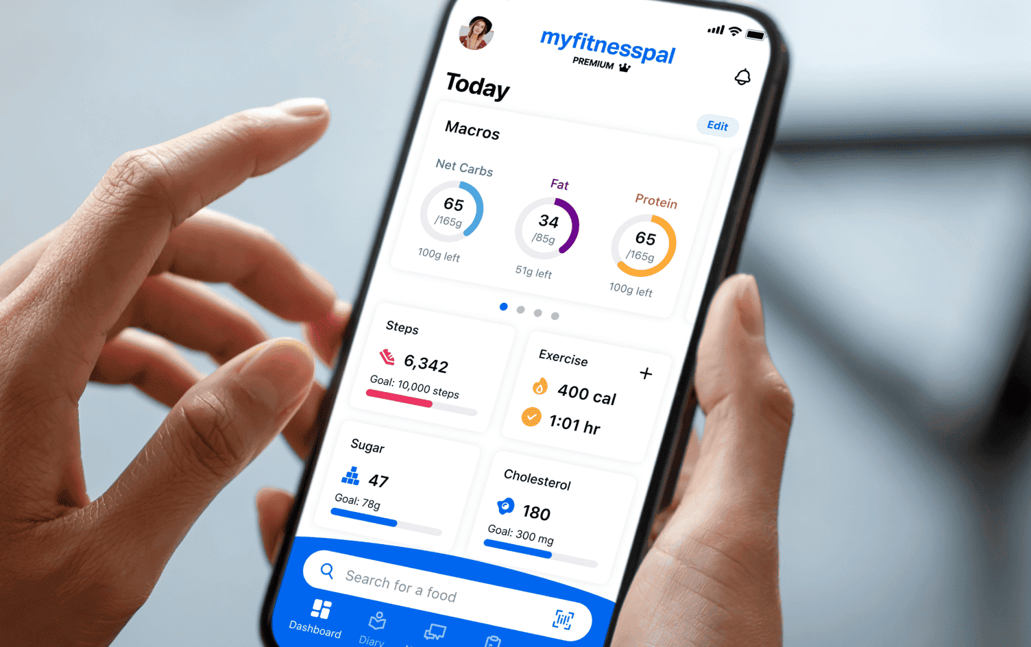 MyFitnessPal app screenshot – Top pick among the 10 Most Popular Fitness Apps in the World for calorie and macro tracking.