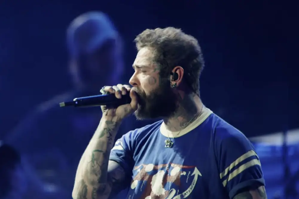 Post Malone in the 10 Most Famous Rappers in the World list for genre-blending music and record-breaking hits.